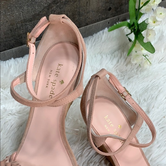 Kate Spade Suede Ruffle Dawson Cork Wedge - Picture 2 of 3